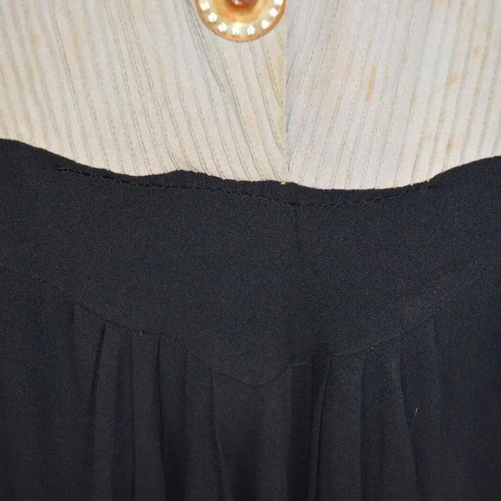 1940s 1950s Beige Black Dress - Picture 5 of 9